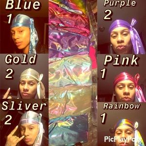 Metallic colored Durags. 8 piece lot